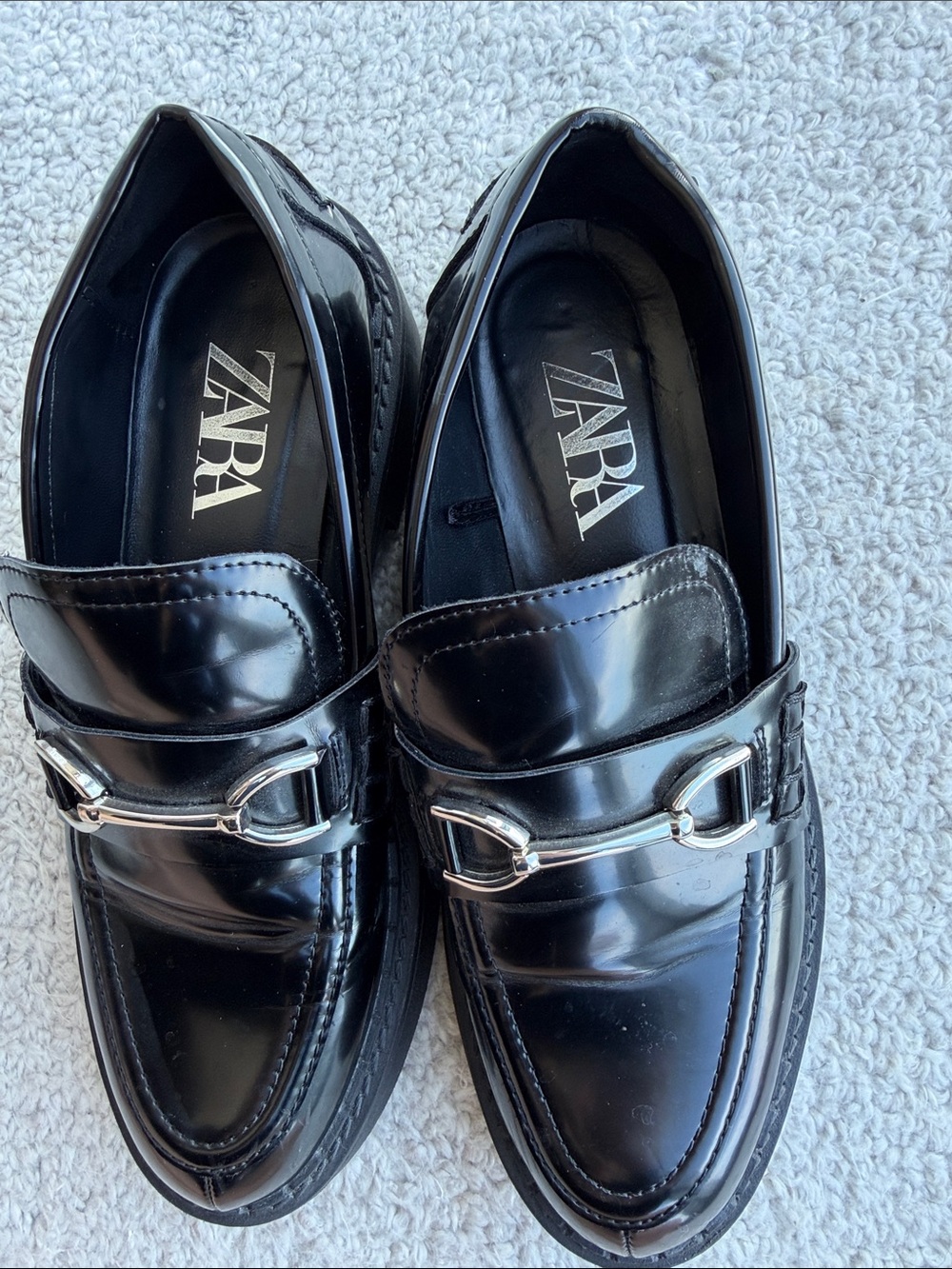 Women’s Black Leather Bit Loafers - Picture 2 of 5